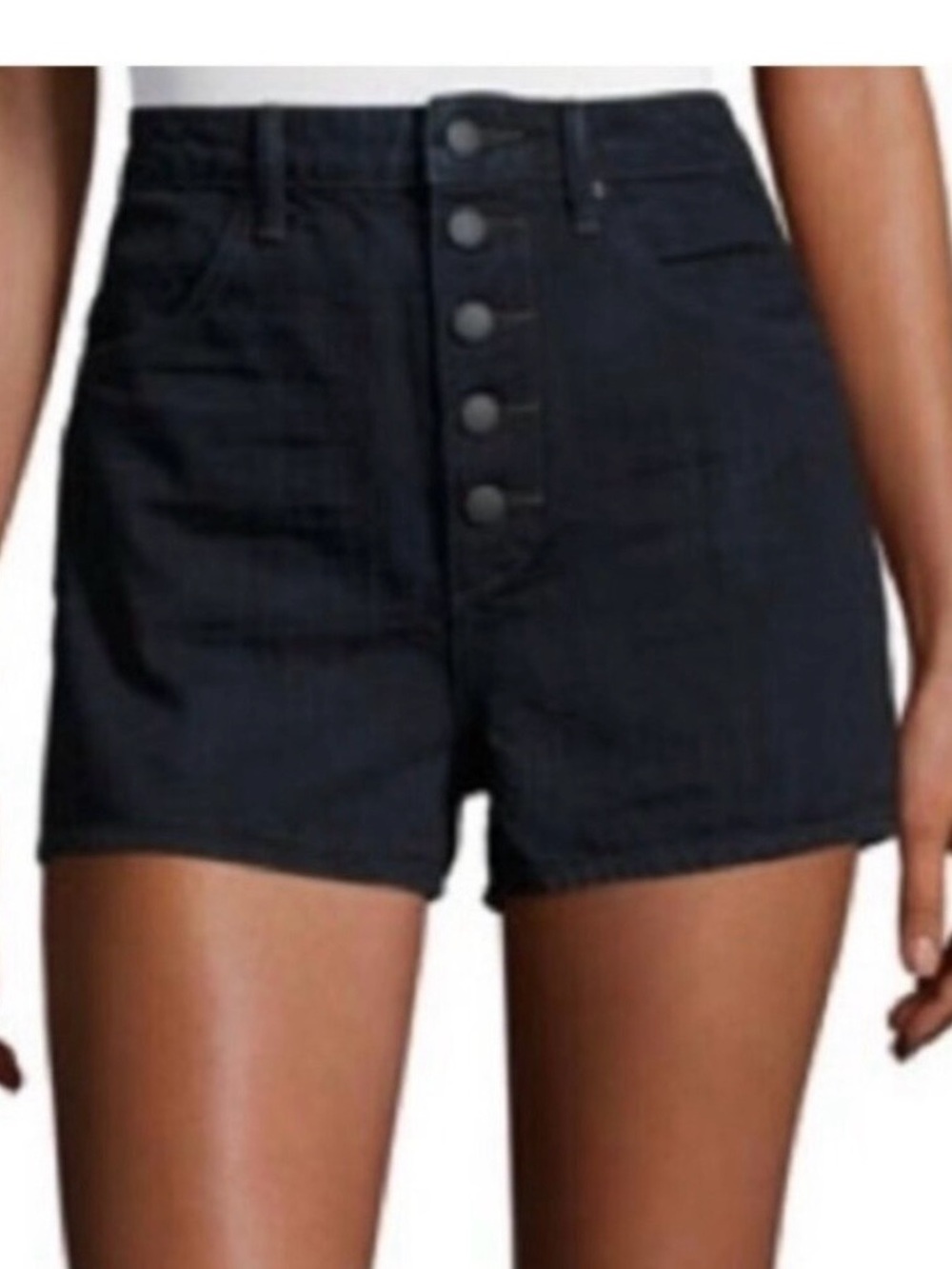 Helmut Lang Shorts Size 24 Dark Wash Blue Denim Downtown Girl Alt Grunge Chic